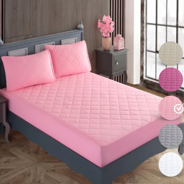 Tavas Waterdicht Matrasbeschermer 100x200 cm Roze Gewatteerde 100% Katoen Molton Hoeslakenbadstof Rondom Elastiek Waterdichte Matras Beschermer Incontinentie