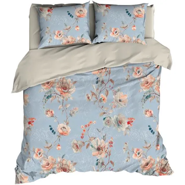 Satin D Or Satin d'Or Charlotte Dekbedovertrek - Tweepersoons - 200x200/220 cm - Blue