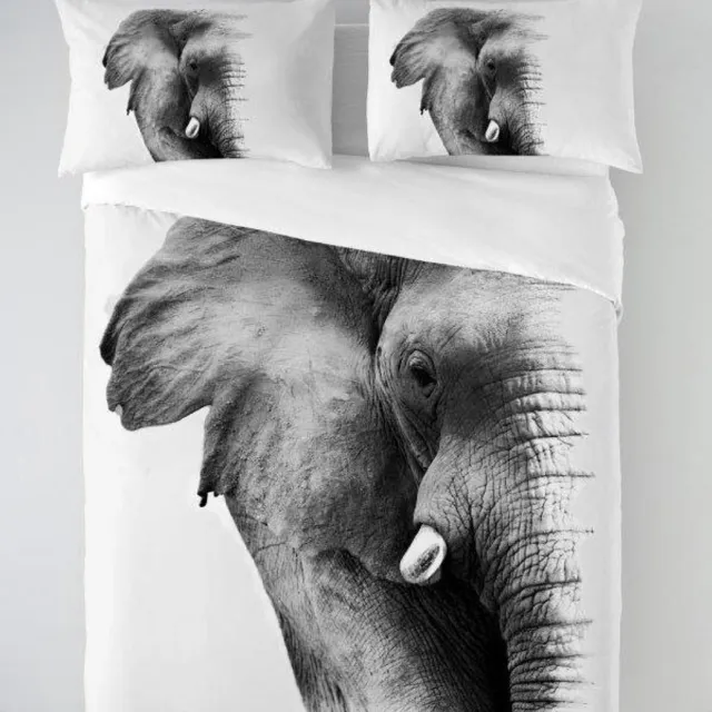 Sleeptime Elephant Dekbedovertrek - Lits-Jumeaux - 240X200/260 + 2 x kussenslopen 60x70 - Zwart