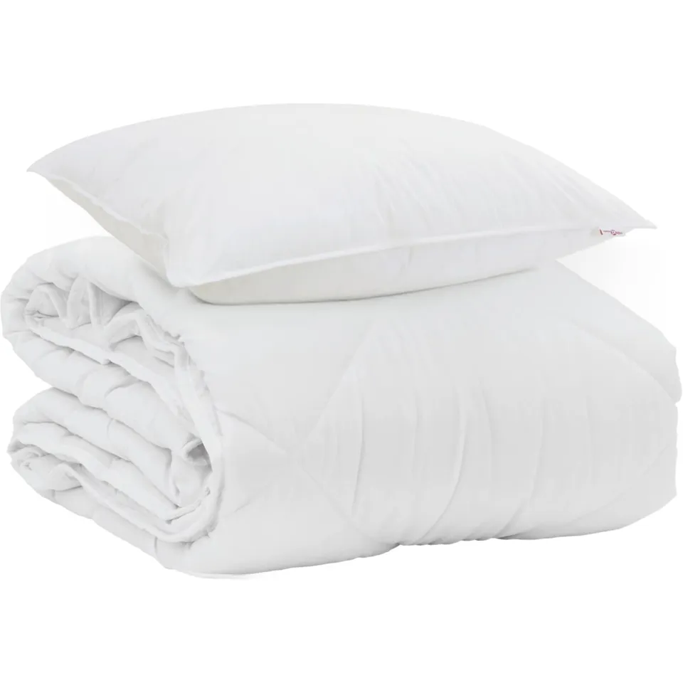 vidaXL Zomer Dekbed met kussen 2 st Wit Microvezel, foto 3