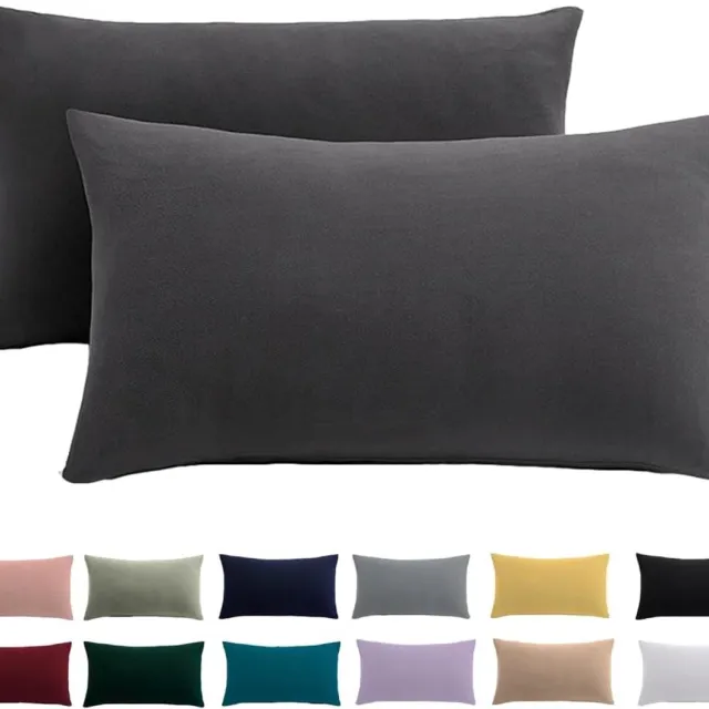 Famanu Kussensloop 40 x 60 cm - set van 2 - hoofdkussenslopen - 40 x 60 cm - antraciet - voor kussens - 100% microvezel - strijkvrij en kreukvrij - met ritssluiting Anthracite