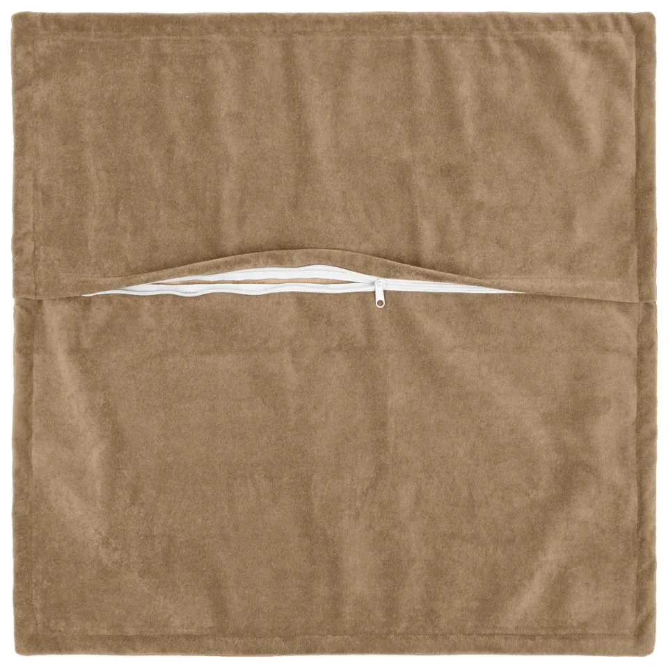 vidaXL Kussensloop 2 st HOUTEN Taupe 80 x 80 cm Microfiber Fleece, foto 3