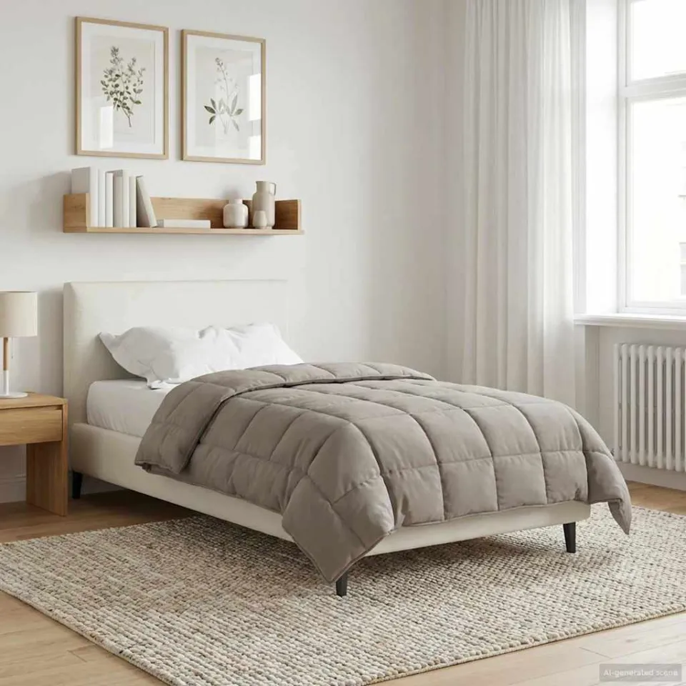 vidaXL Winter Dekbed 135 x 220 cm Winter Taupe Ademend, foto 4