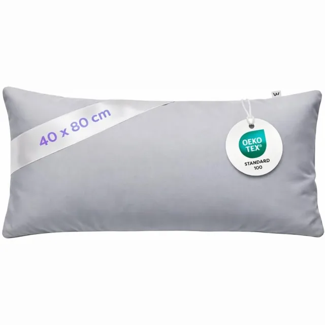Wolkenfeld Zachte Kussensloop 40x80 cm - Lichtgrijs - Anti-kreuk - Ademend