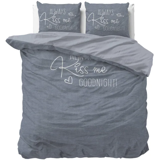 Sleeptime 2-persoons dekbedovertrek met print 200x220 cm - blauw
