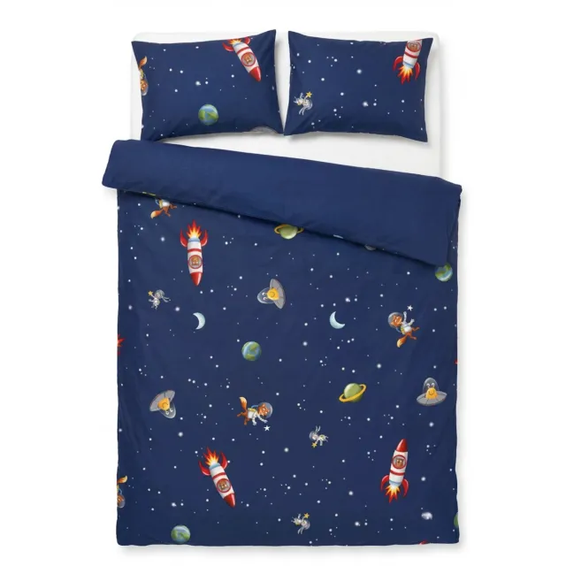 Woody dekbedovertrek - donkerblauw - galaxy - 262-10-DMD-W/914 - 240x220cm