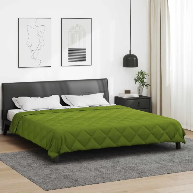 vidaXL Vol jaar dekbed 200 x 220 cm 300 gsm Microvezel Groen