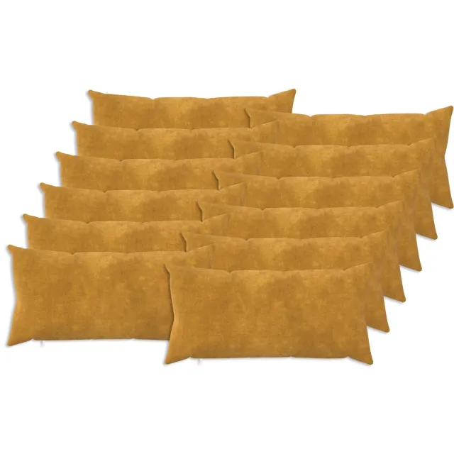 vidaXL Kussensloop 12 st HEERLEN Geel 40 x 80 cm Microfiber Fleece