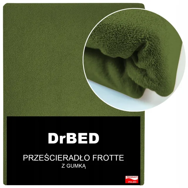 DrBED Terry Hoeslaken 160x200cm - Zacht, overdreven, Khaki