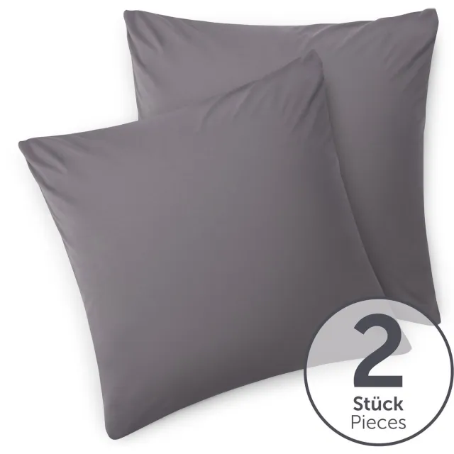 Blumtal Set Van 2 Kussenslopen - Superzachte Premium Jersey Kussenhoes - 100% Katoen - 60 x 60 cm - Grijs