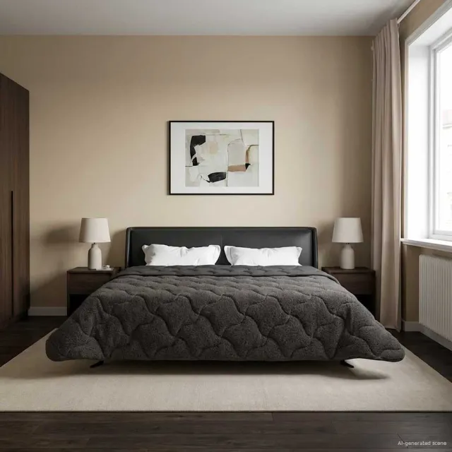 vidaXL Vol jaar dekbed 200 x 220 cm Anthraciet