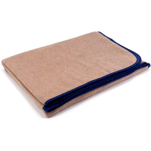Sleepling 150 x 200 cm plaid | knuffel- en sofadeken | van katoenmix | Made in Germany | wasbaar op 30 graden | blauw-beige