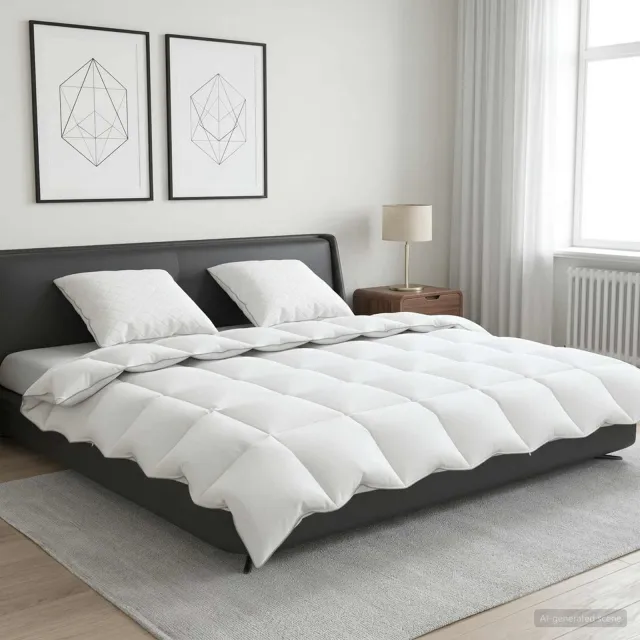 vidaXL 90% ganzen dons dekbedset FULDA 3 st 200 x 240 cm 210 GSM Wit