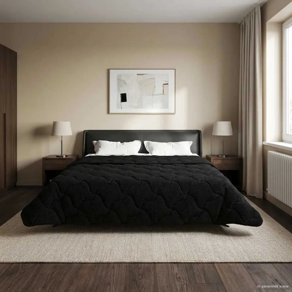 vidaXL Vol jaar dekbed 220 x 240 cm zwart, foto 4