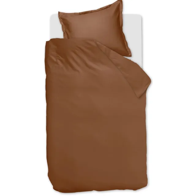 Ambiante Satin Uni dekbedovertrek - Eenpersoons - 140x200/220 cm - Bruin