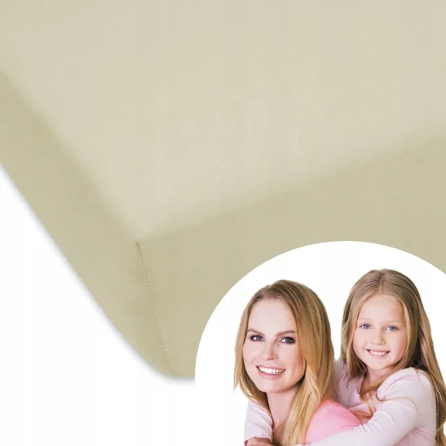 Designpremium Jersey Hoeslaken Ecru 160x200 cm - Zacht & Duurzaam