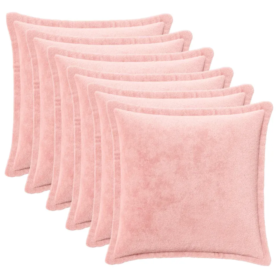 vidaXL Kussensloop 6 st HOUTEN Roze 40 x 40 cm Flanel, foto 3