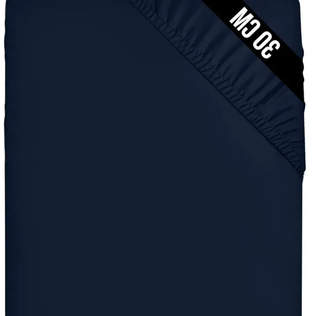 RFWR Hoeslaken 90x200 cm tot 30 cm Matrashoogte - Zachte Geborstelde Microvezel - Krimp en Vervaagt Bestendig Marineblauw