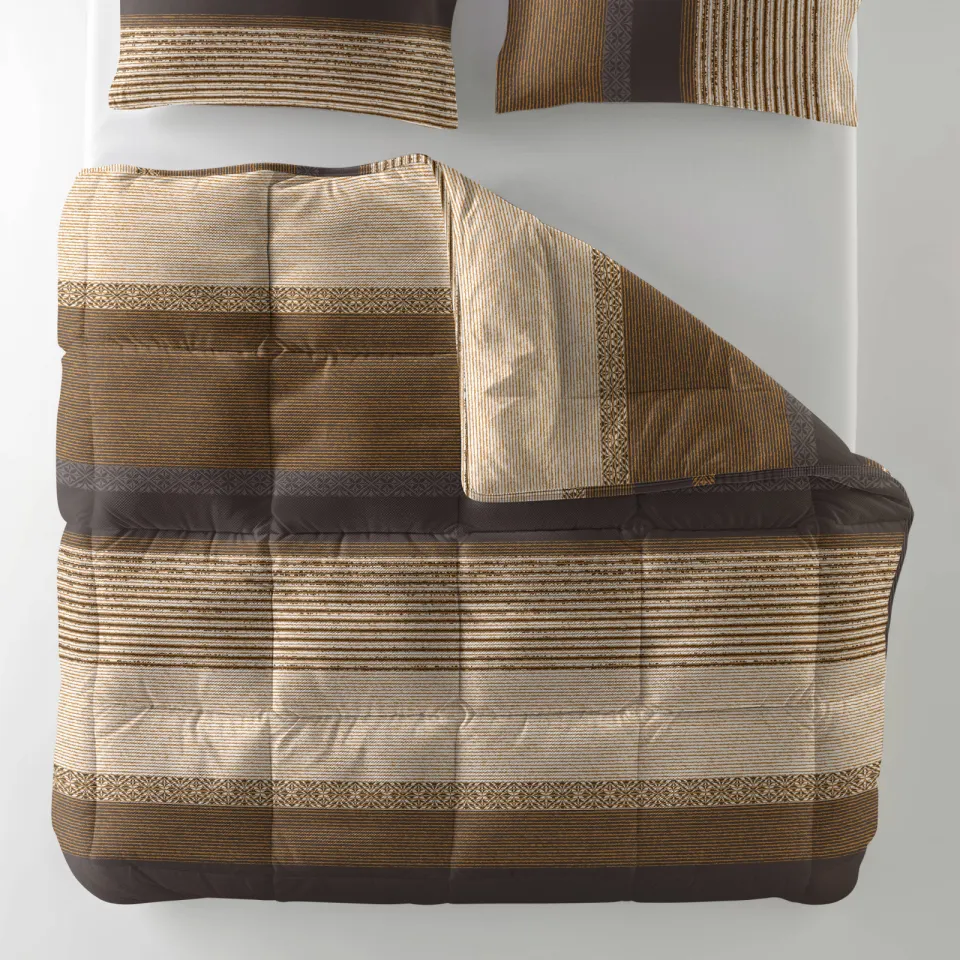 Sleeptime dekbed zonder overtrek met kussensloop Lazy wasbaar taupe print, foto 2