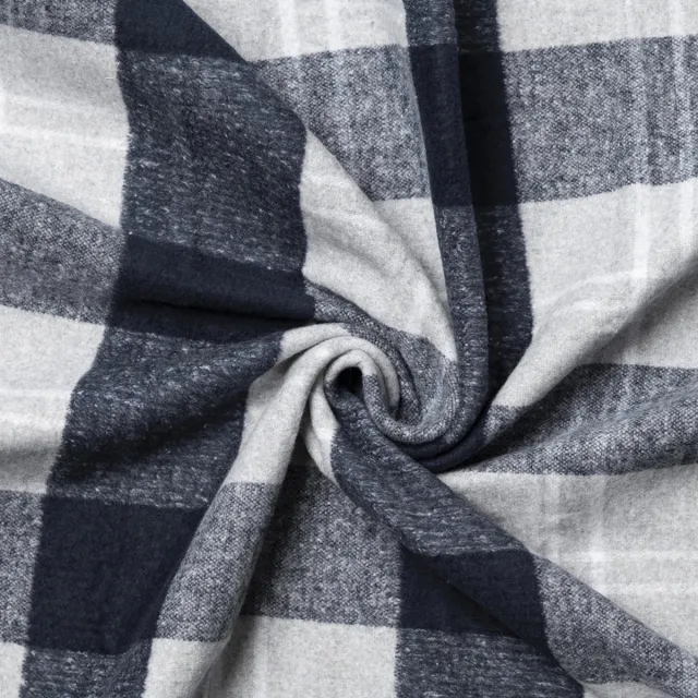 Riviera Maison Plaid, Deken, Ruiten print, decoratief kleed - Flanel Checks Throw 180x130 - blauw