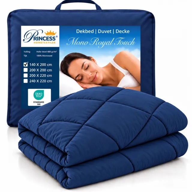 princessdekbedden Princess EazyDekbed Hoesloos Dekbed - 140x200 cm - Blauw - Warmteklasse 2 - Wasbaar - Eenpersoons