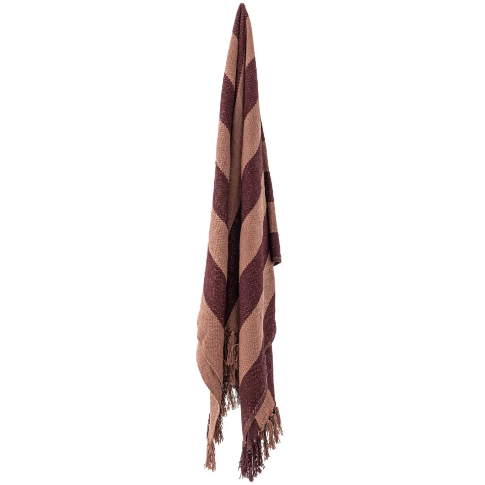 Bloomingville plaid Frello bordeaux, foto 2