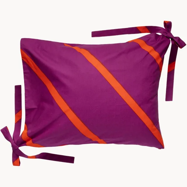Marimekko Kussenhoes Basso van biokatoen Rood, Oranje