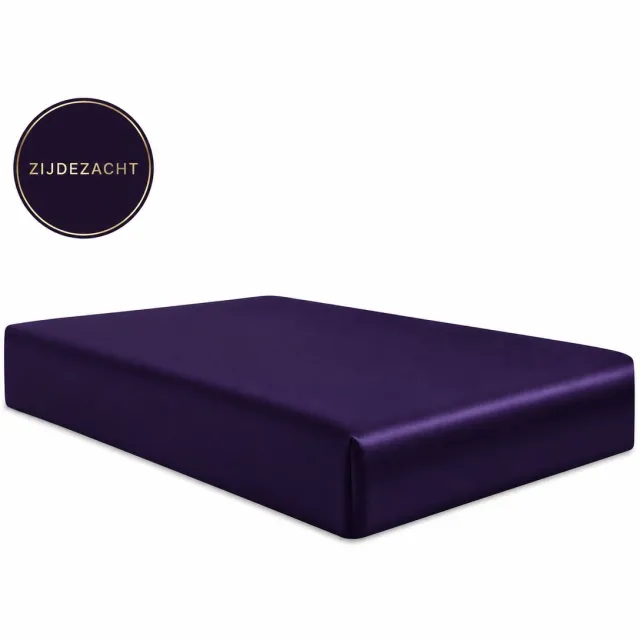 decoware Glans Satijn hoeslaken - Paars - 140x200 cm