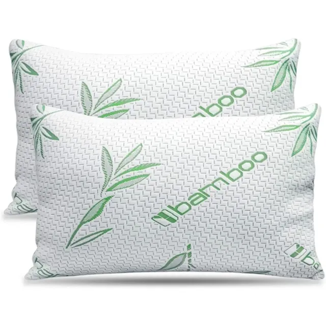 Slaaptextiel Origineel Java Bamboe Kussen – 2 Stuks – Ademend, Stevig en Natuurlijk Comfort Wit