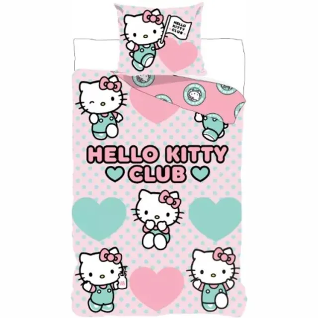 Hello Kitty Club Dekbedovertrek , katoen Roze