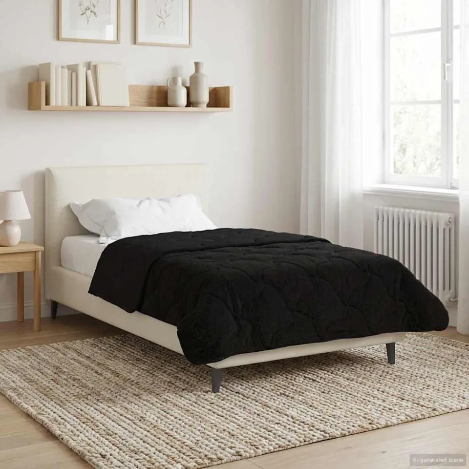 vidaXL Zomer Dekbed 140 x 200 cm Zomer Zwart Ademend, foto 4