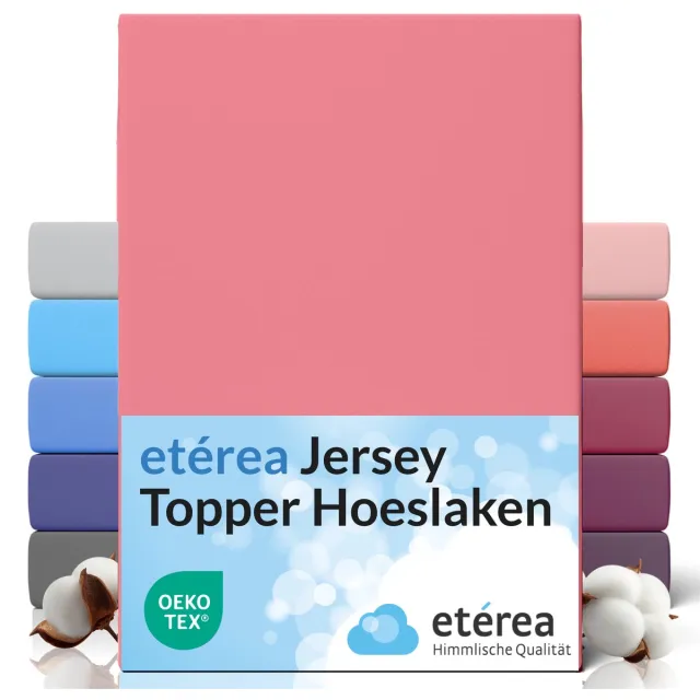 etérea Himmlische Qualität etérea Topper Jersey Hoeslaken 140x200 - 160x200 cm Oekotex Made in Green - 100% katoen - Rosa Roze