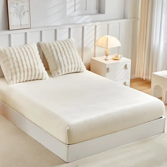 Unyqoos Flanellen hoeslaken 180x200 cm met kussenslopen voor extra comfort kaki