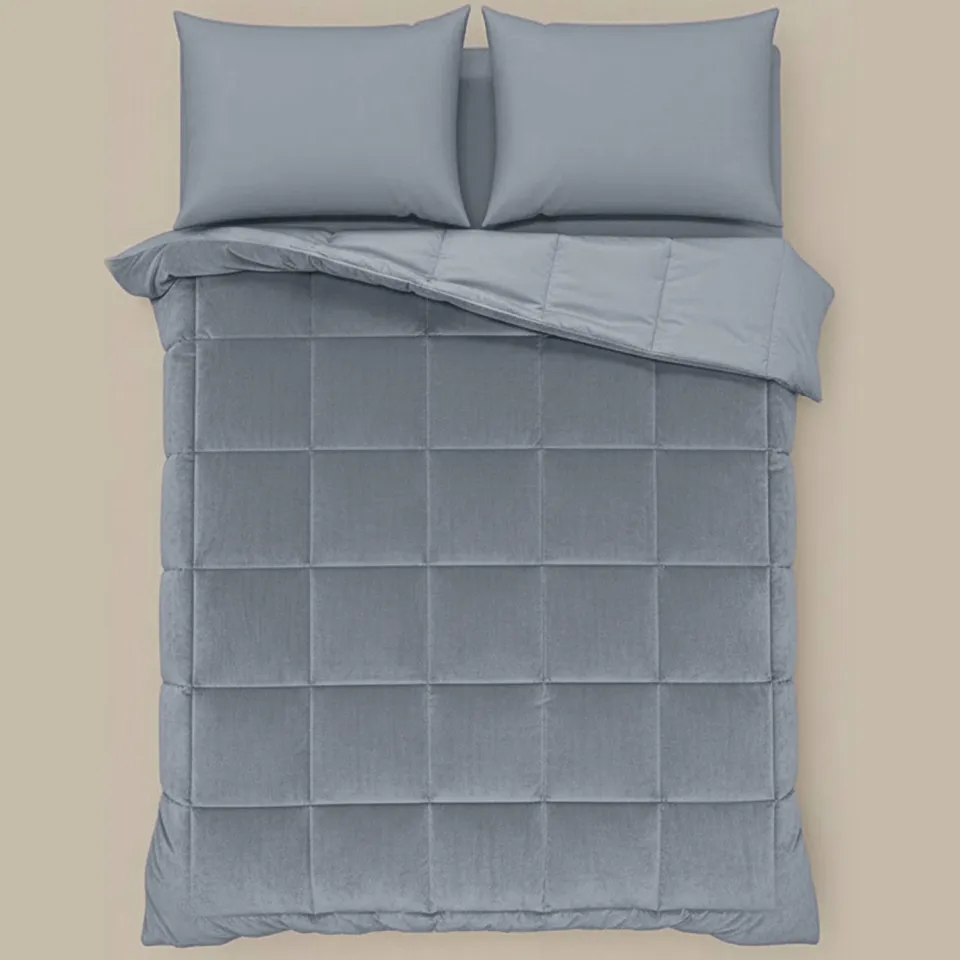 W velvet dekbed zonder overtrek - blauw, foto 3