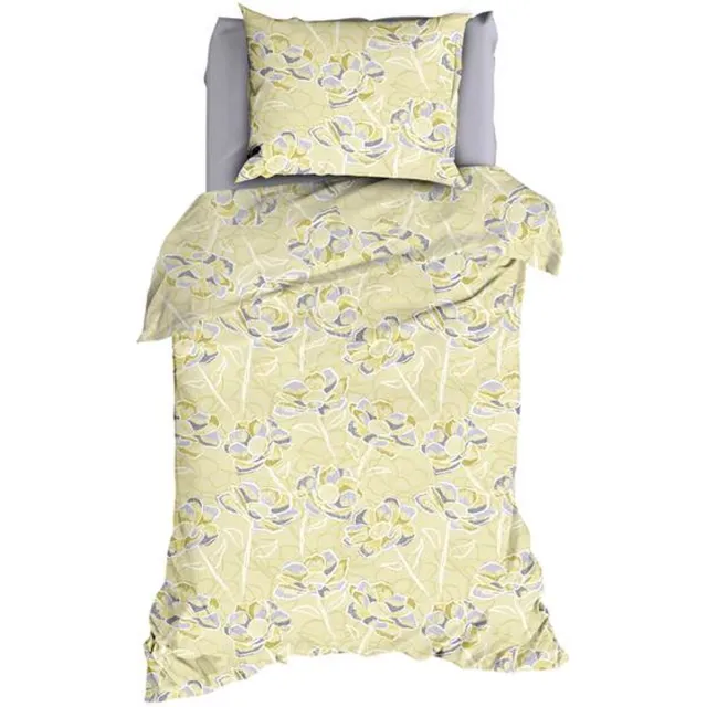 Satin D Or Satin d'Or Steffi Dekbedovertrek - Eenpersoons - 140x200/220 cm - Geelgroen