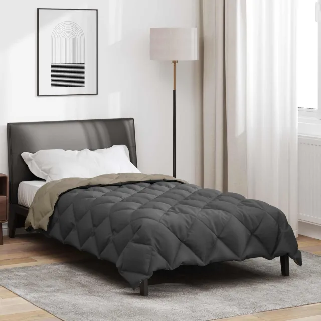 vidaXL Winter Dekbed 135 x 220 cm 450 gsm Microvezel Lichtgrijs