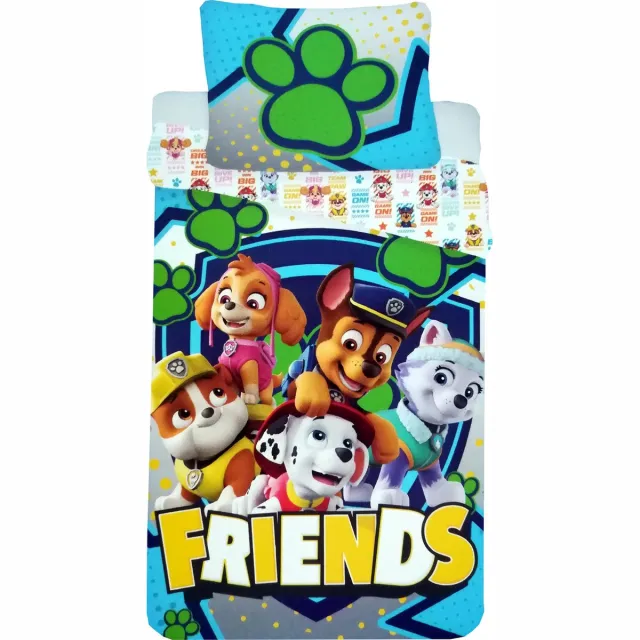 PAW Patrol Friends - Dekbedovertrek - Eenpersoons - 140 x 200 cm blauw