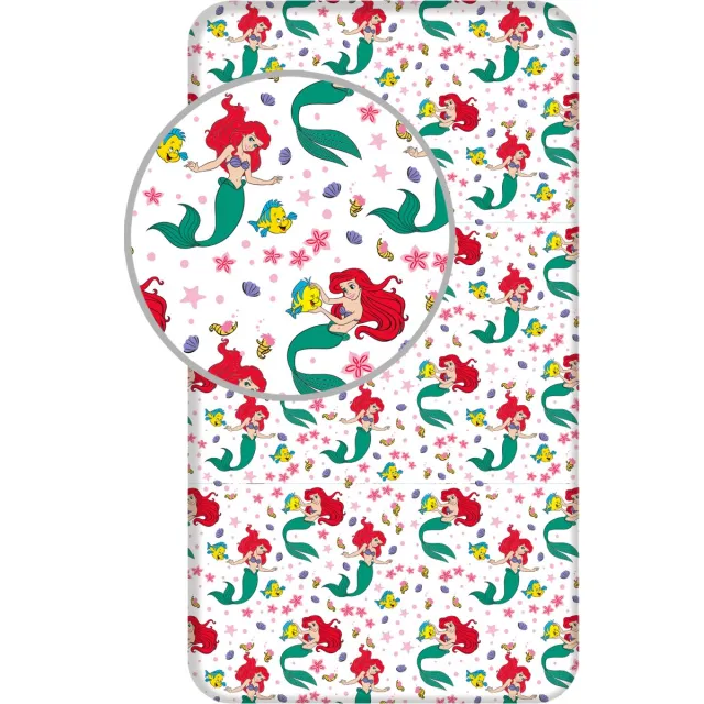 Disney Kleine Zeemeermin Hoeslaken Ocean - Eenpersoons - 90 x 190/200cm - Katoen Multi