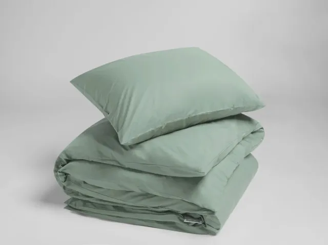 Yumeko dekbedovertrek percal katoen jade groen 140x200 + 1/60x70 - Bio, eco & fairtrade Jade Green