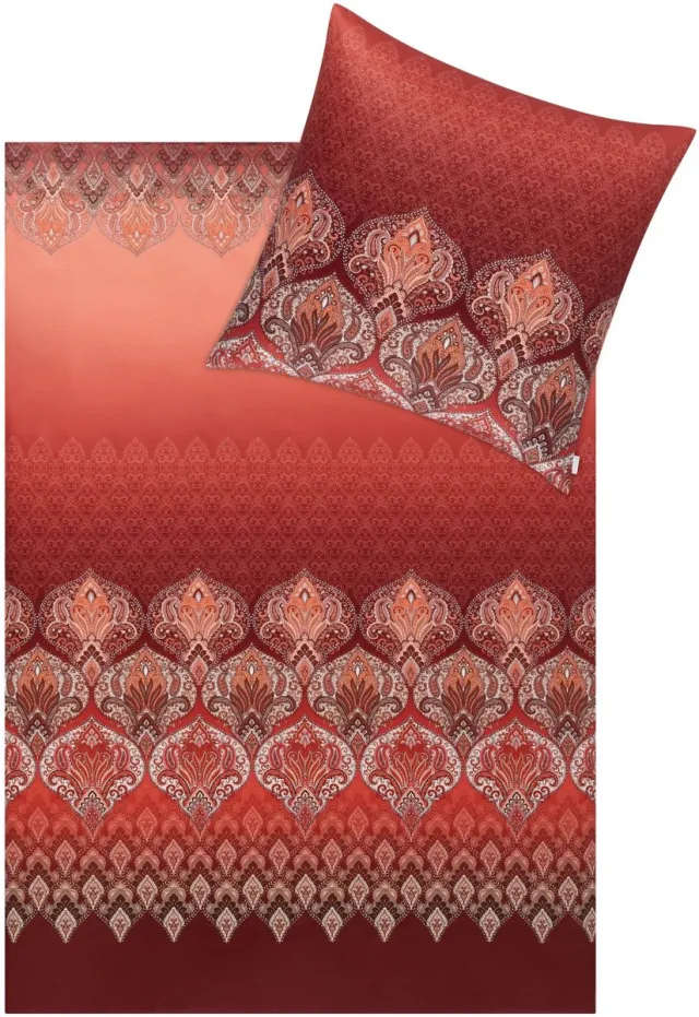 Estella Sophia - Dekbedovertrekset - Mako Interlock Jersey - 160 x 200 cm - 3-delig Bordeauxrood