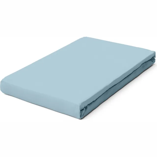 schlafgut Pure Bio Katoen Jersey Hoeslaken XL - 180x200 - 200x220 536 Blue Light