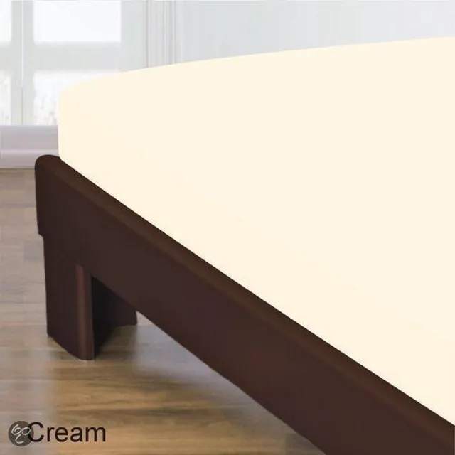 Homéé® Katoen Hoeslaken - 90x200+30cm - gladde 100% Katoen - crème