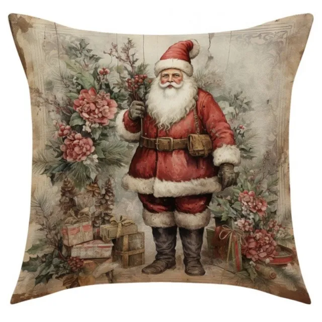 eCarla Kerst Kussenhoes 45x45cm - Gezellige Boho Stijl Decoratie Beige