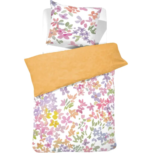 Cinderella katoenen dekbedovertrek met bloemenprint Oranje