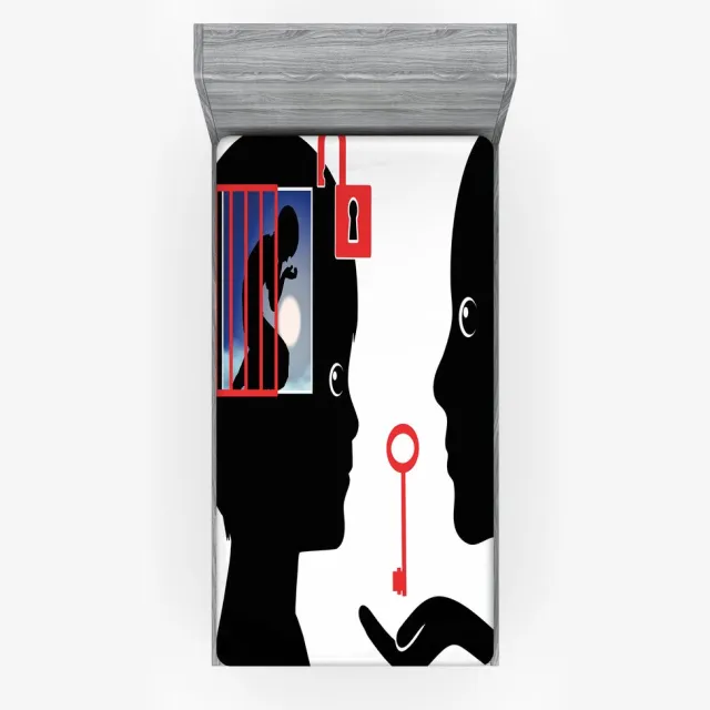 ABAKUHAUS Psychologie Hoeslaken, Oplossingen voor Psychologische Problemen, Zacht Stoffen Beddengoed Allesomhels Elastiek, 90 x 200 cm, Zwart