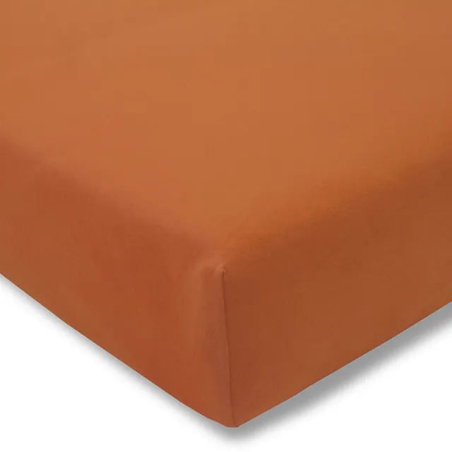Estella Jersey Hoeslaken 150x200 cm - 100% Katoen - Kleur 370 Terracotta