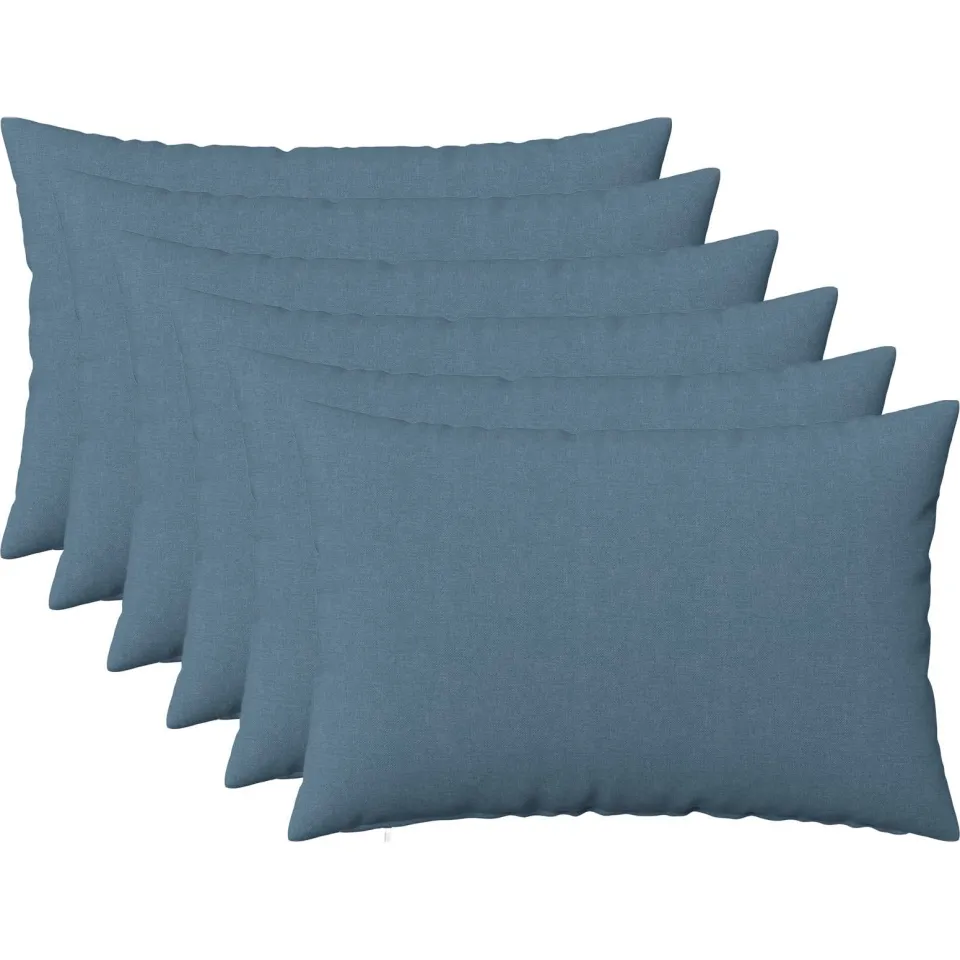 vidaXL Kussensloop 6 st HEERLEN Jeans Blauw 40 x 60 cm Stof, foto 3