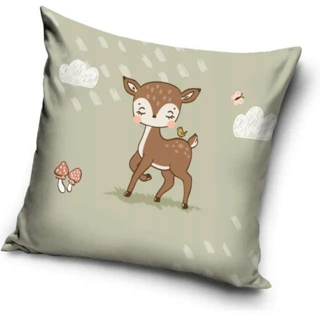 Carbotex Decoratieve Kussensloop Hertje 40x40 cm - Groen