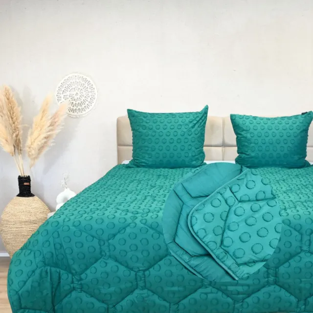 Happybed Dekbed zonder overtrek 140x200 - Tufted - Wasbaar dekbed - Dekbed zonder hoes - Hoesloos Dekbed - Emerald Green