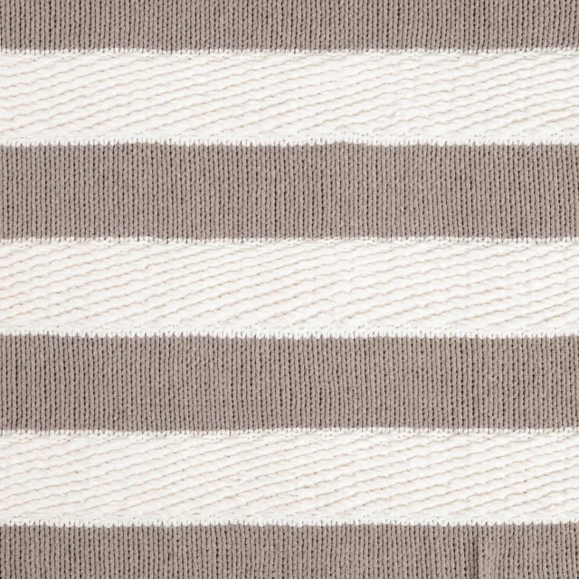 Homla RUDENS Plaid 130x170cm - Zacht Polyester, Ecru Strepen